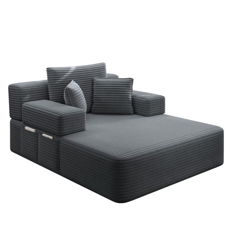 Pliho Luxury Corduroy Convertible Sofa Bed image number 0