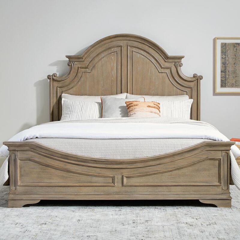 Liberty Furniture Magnolia Manor Queen Panel Bed in Weathered Bisque image number 1