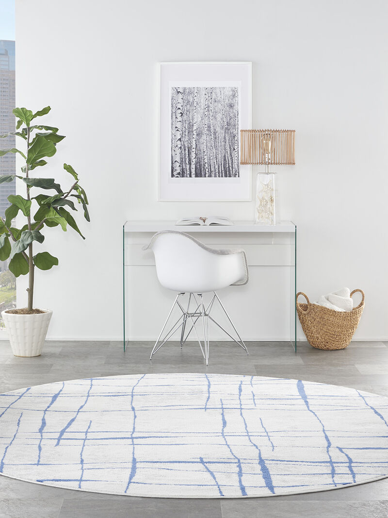 Whimsicle WHS09 Ivory/Blue 8'4" x 11'6" Rug image number 7