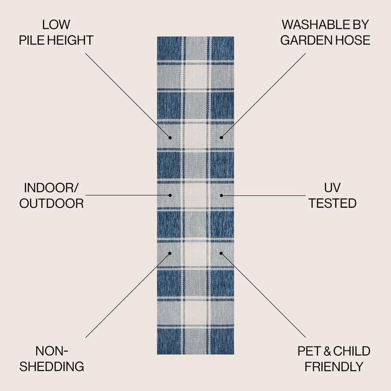 Sabine Traditional Farmhouse Bold Gingham Indoor/Outdoor Area Rug