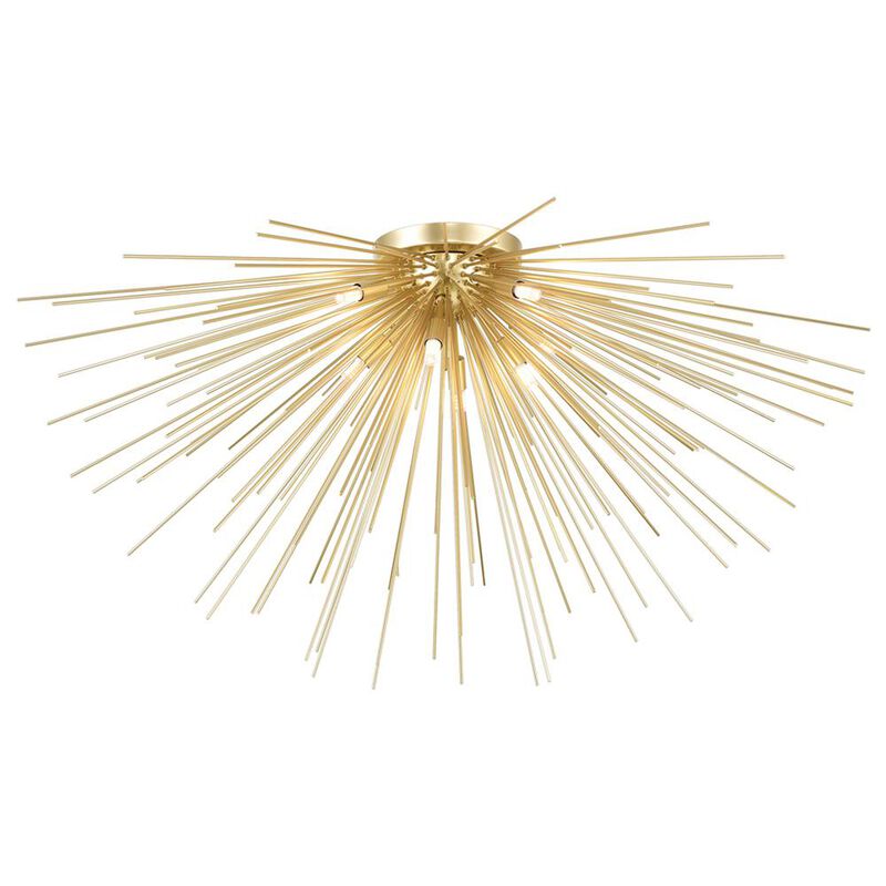 CWI Lighting Savannah 8 Light Flush Mount With Gold Leaf Finish