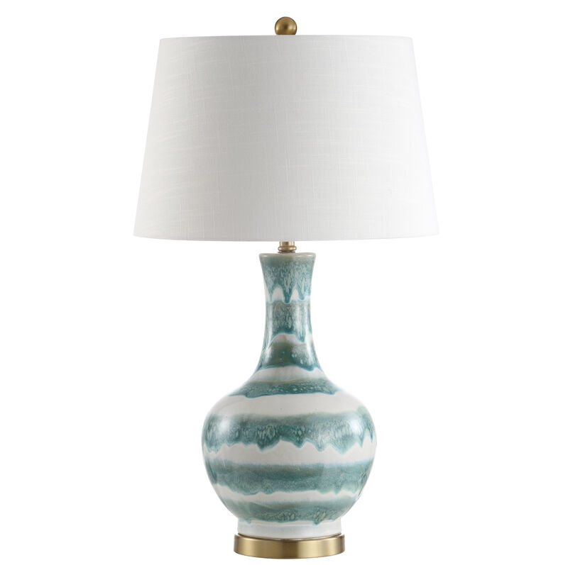 Tucker Striped Ceramicmetal LED Table Lamp