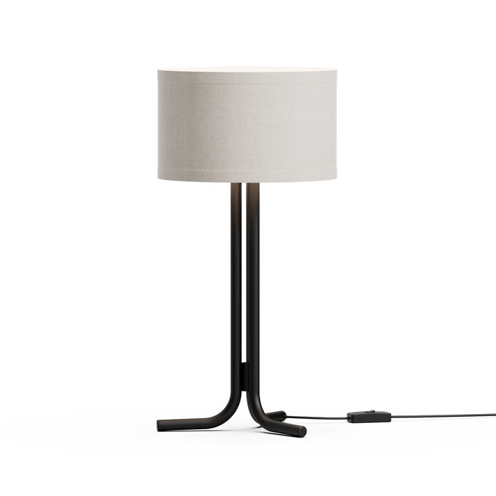 Classic Elegance 20 in. Table Lamp with Cylindrical Shade - Warm Ambient Lighting