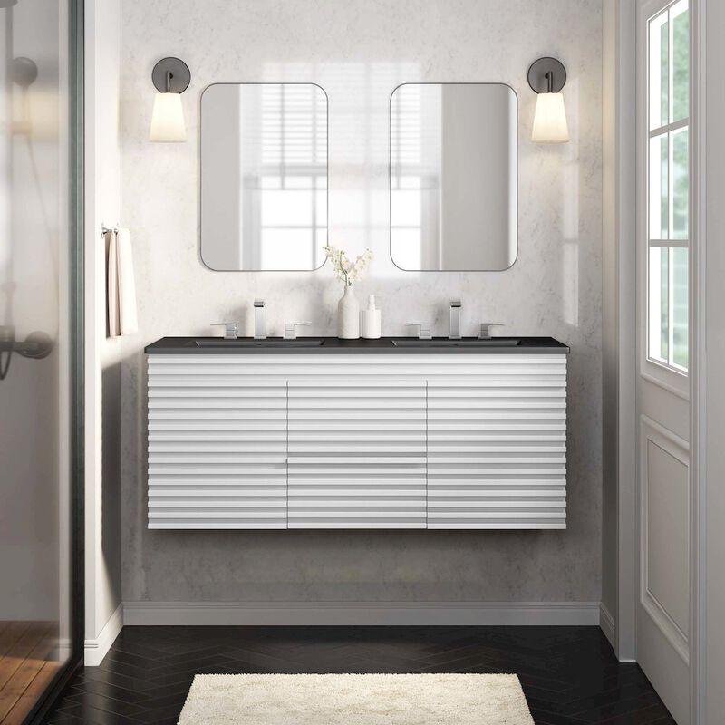 Render 48" Wall-Mount Bathroom Vanity Basin Included image number 9