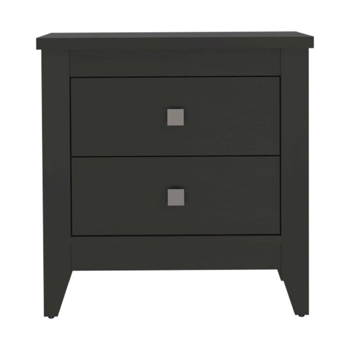 Plethoria Home 2-Drawer Nightstand Black Wengue