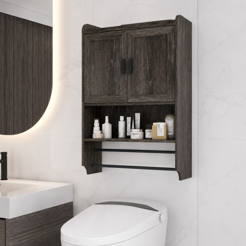 ELEMENT ACE Wall Mounted Bathroom Cabinet with Doors, Adjustable Shelf, Towel Bar, Paper Holder, Over Toilet Medicine Organizer image number 3