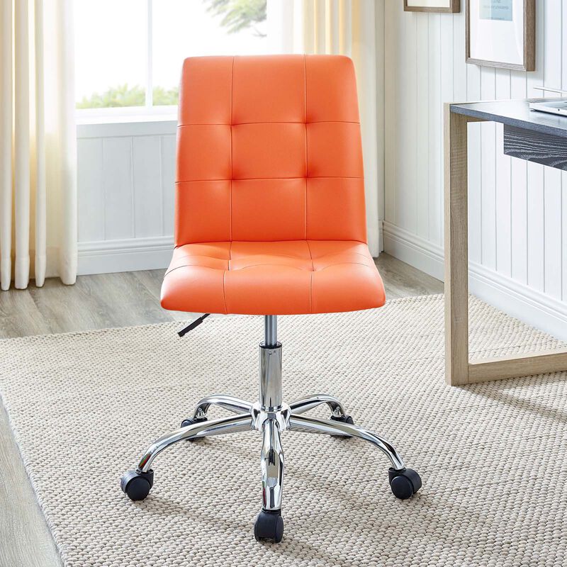 Modway Furniture - Prim Armless Mid Back Office Chair Orange image number 1