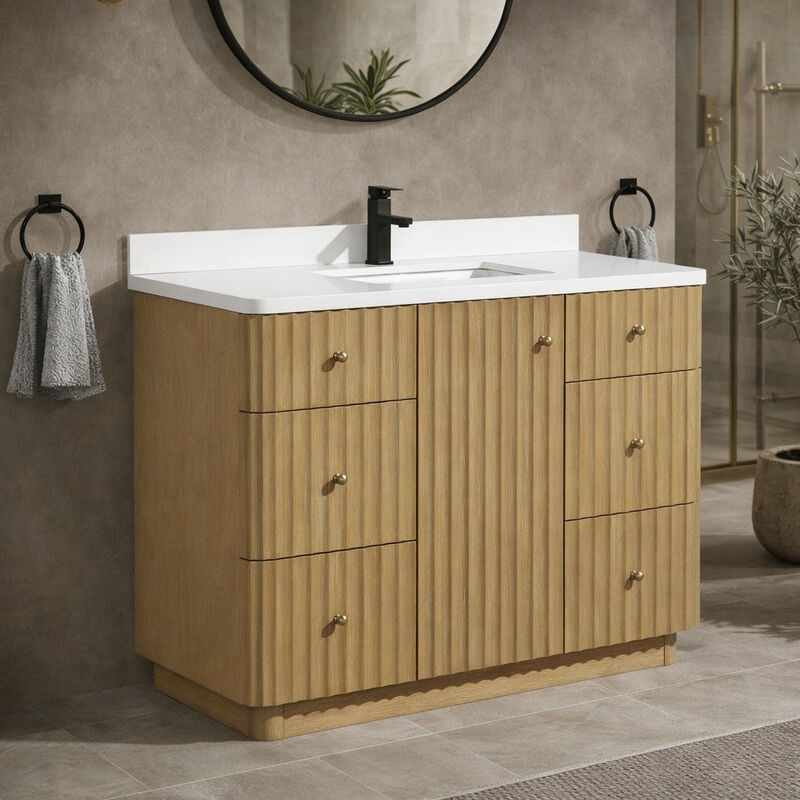 La Jolla 42" Bathroom Vanity Washed Oak image number 2