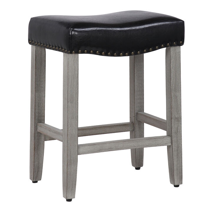 WestinTrends 24" Upholstered Saddle Seat Counter Stool