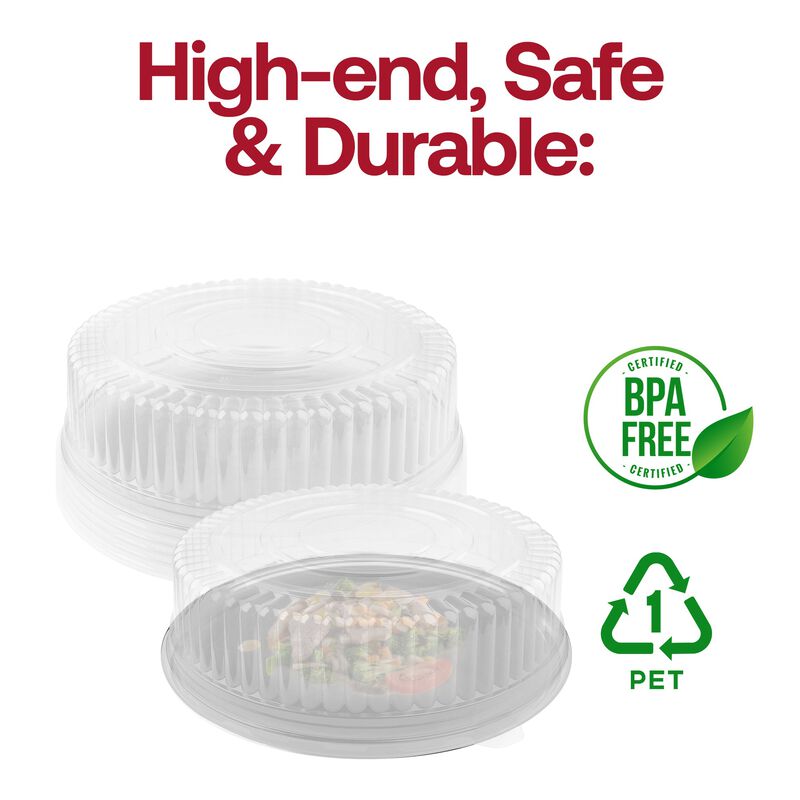 18" Clear Round Plastic Tray Lids (25 Lids) image number 5