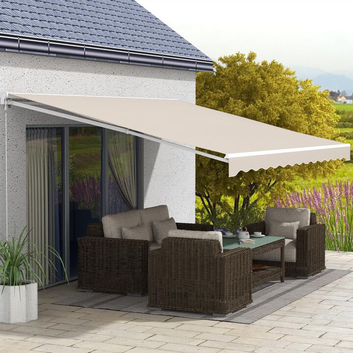 Hivvago 16' x 10' Motorized Patio Awning with UV Protection
