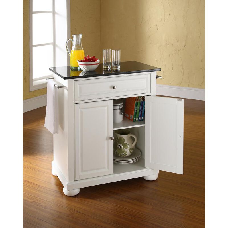 Alexandria Granite Top Portable Kitchen Island/Cart