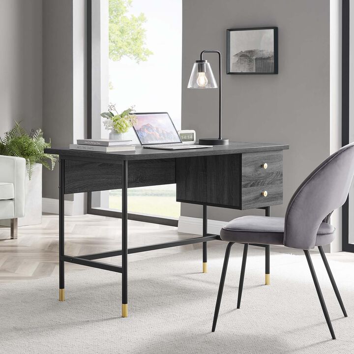 Modway EEI-6284-BLK-CHA Nexus Office Desk, Black Charcoal