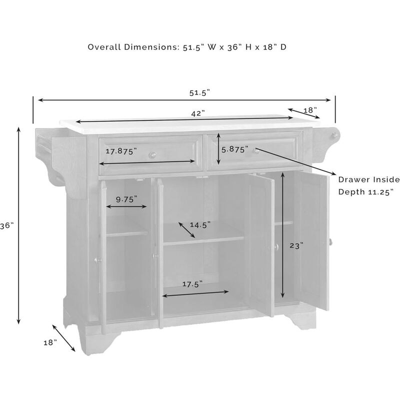 Lafayette Stainless Steel Top Full Size Kitchen Island/Cart