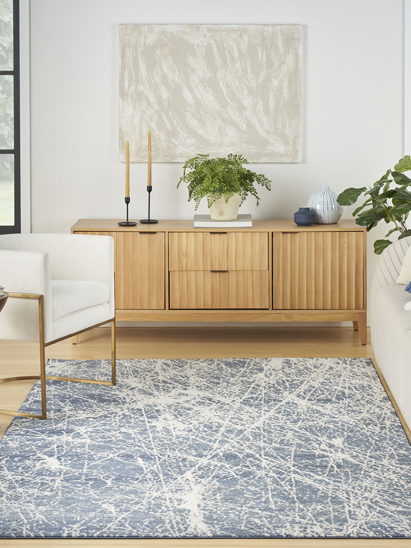 Exhale EXL02 Navy/Ivory 5'3" x 7'3" Rug