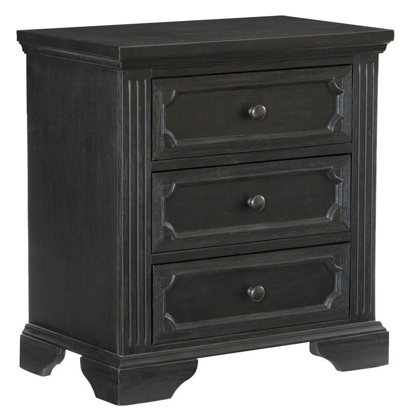 Aly Four Pc Queen Bedroom Set, Brown Polyester Upholstery, Storage Footboard, Gray - Benzara