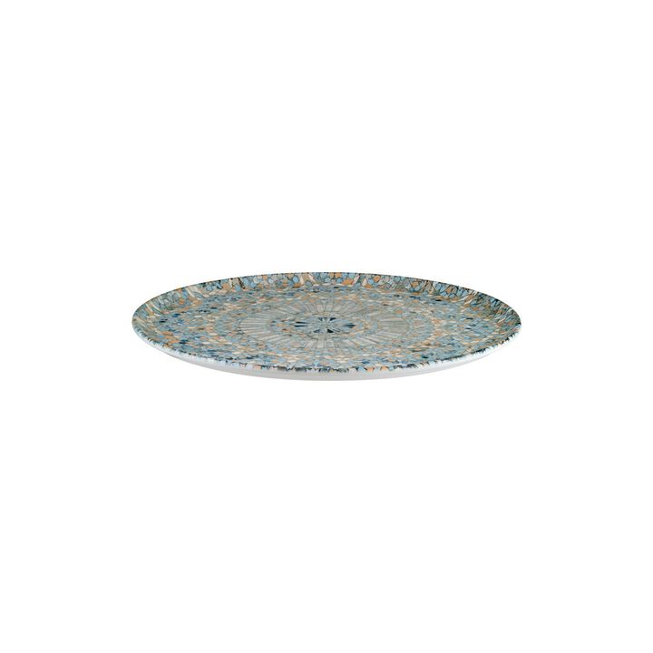 Luca Mosaic Matte dia.12.75" Round Decorated Porcelain Plate