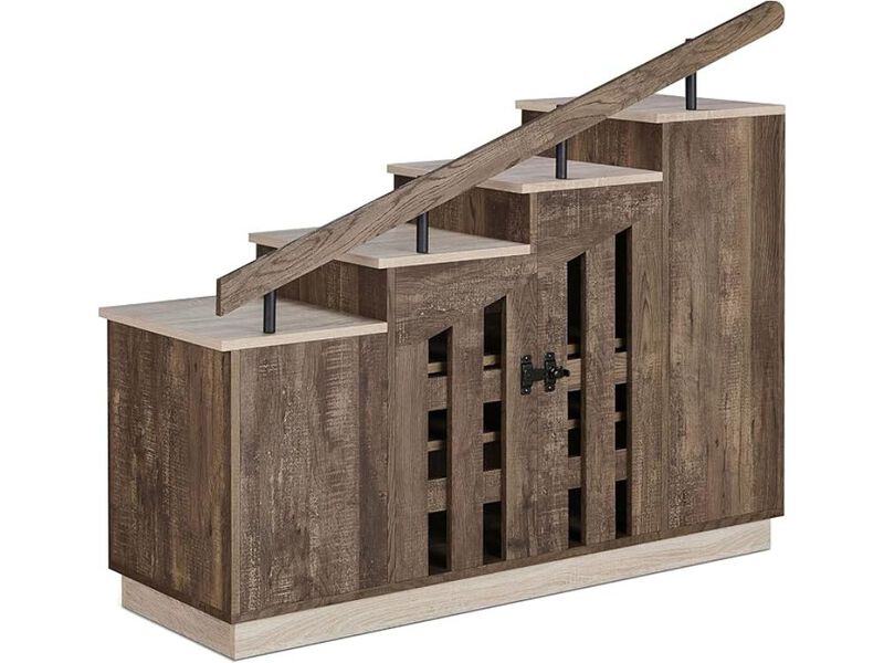 Entryway Wood Shoe Storage Cabinet 12 Pair Brown Homes Inside image number 0