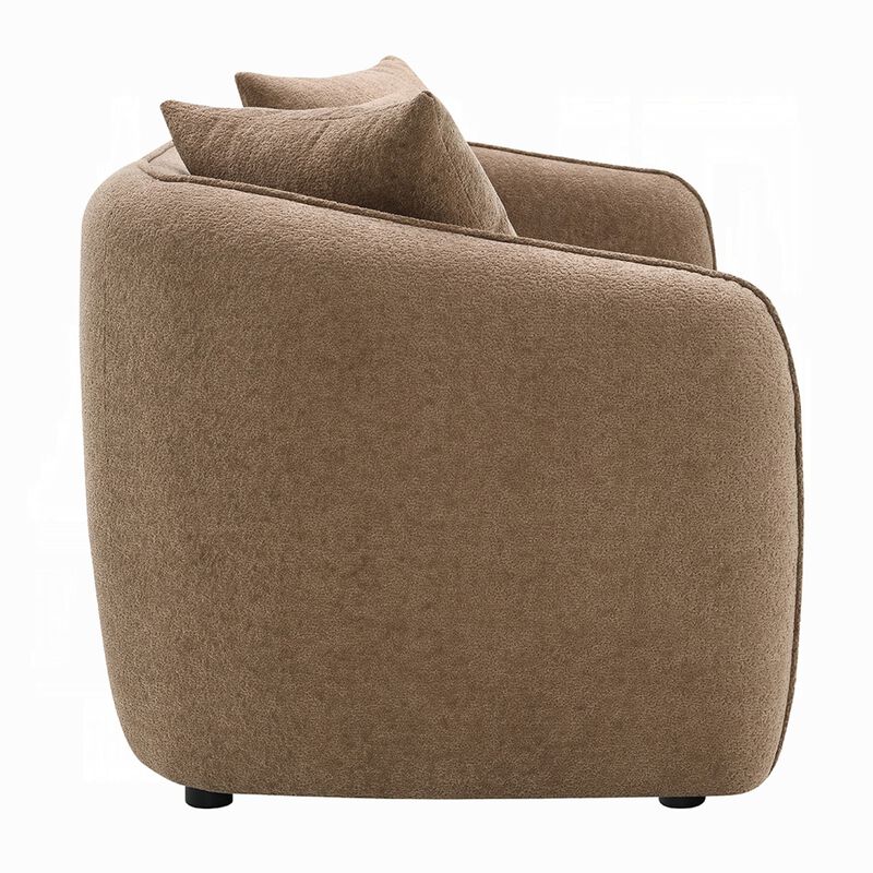 Keina Sofa, 3 Accent Pillows, Modern Soft Brown Chenille, 79 Inch image number 4