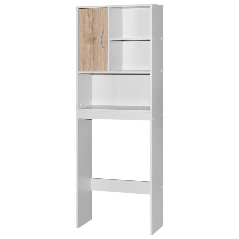 Better Home Products Ace Over-the-Toilet Storage Organizer in Natural Oak & Dark Gray