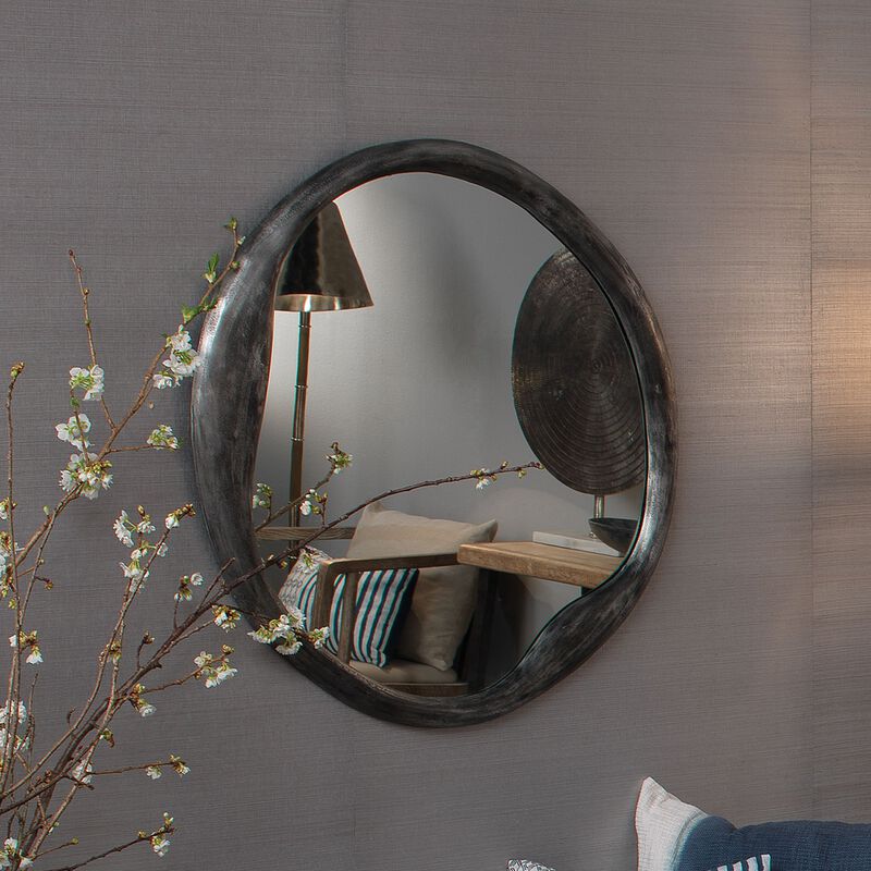Organic Metal Round Mirror