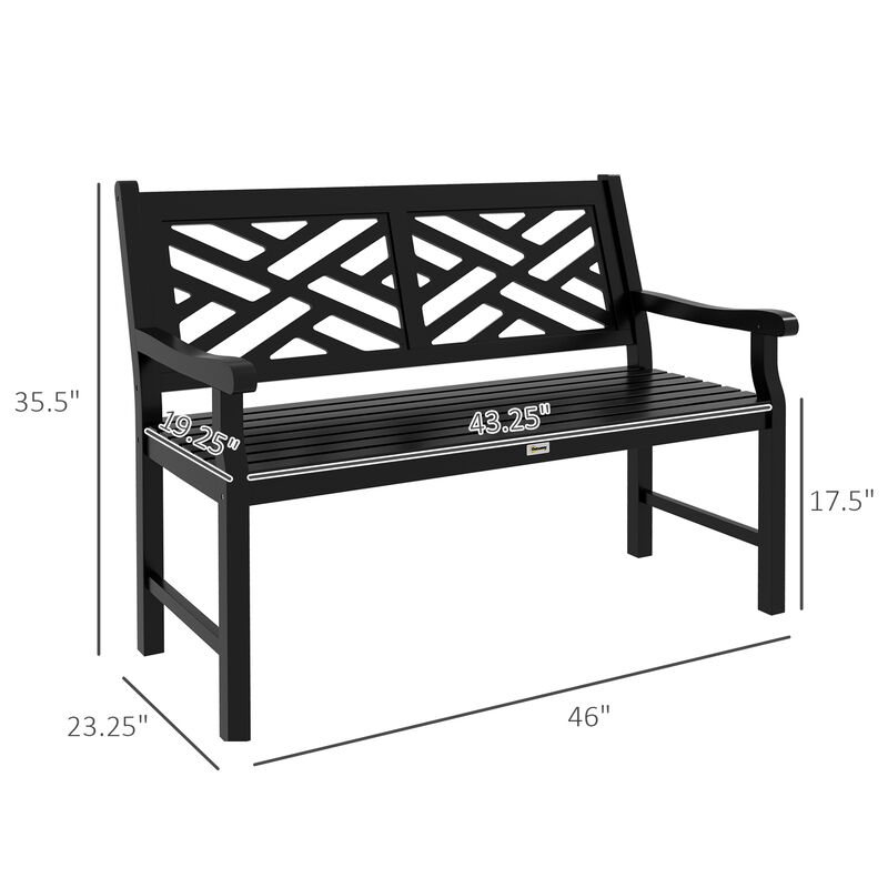 Hivvago 2-Seater Patio Bench with Geometric Pattern image number 2