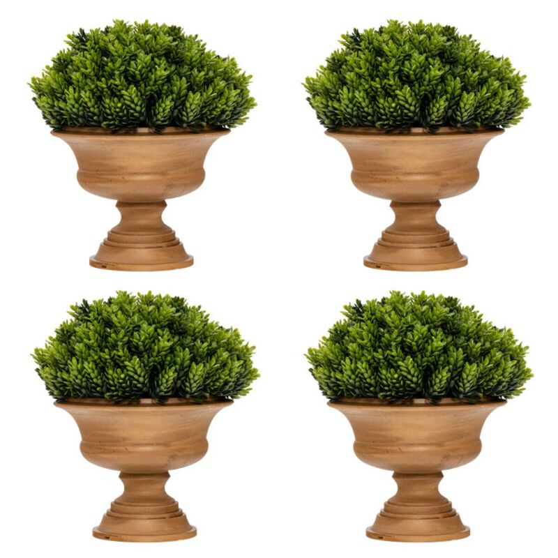 Hivvago 4 Pack Artificial Boxwood Topiary Trees