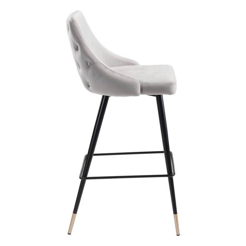 Belen Kox Piccolo Bar Chair, Gray Velvet, Belen Kox