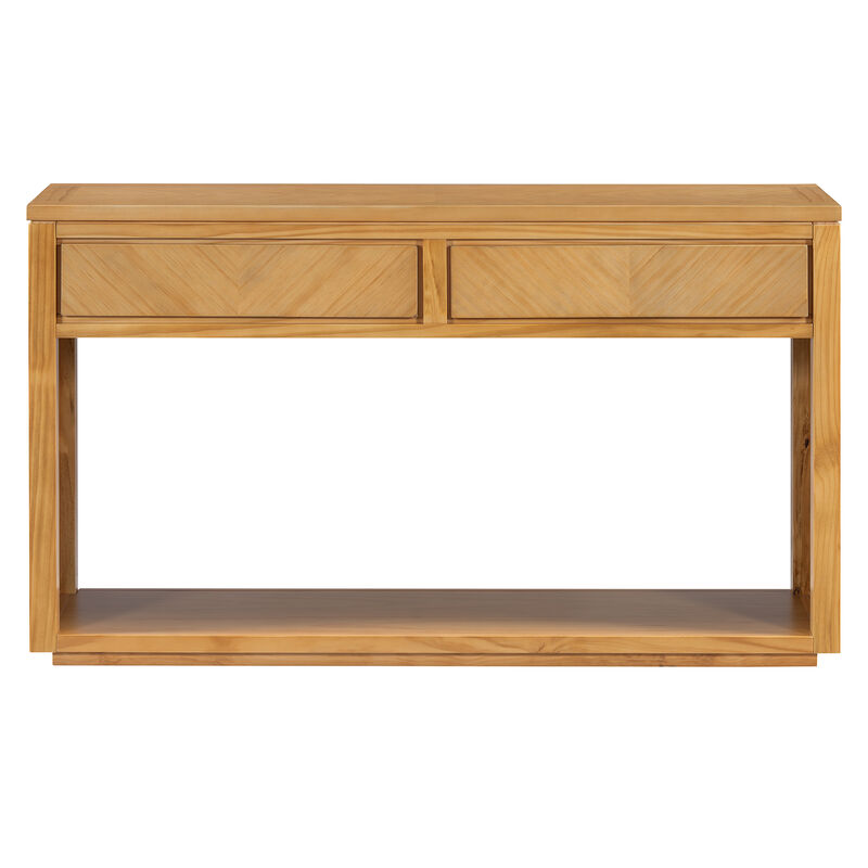 Merax Rustic Wooden Entryway Console Table with Storage Drawers