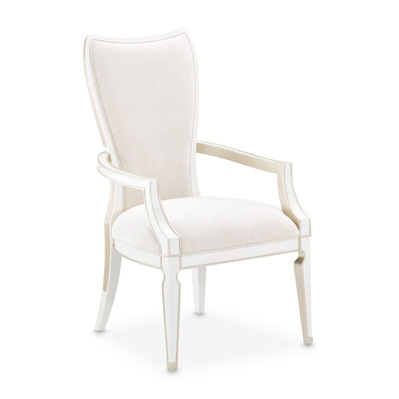 Michael Amini La Marisia Dining Arm Chair, Set of 2 - Tranquil/Creamy Pearl
