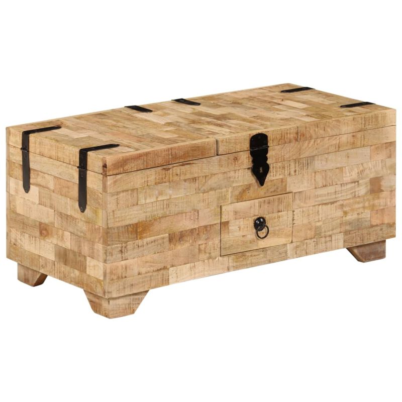 vidaXL Coffee Table Solid Mango Wood 31.5"x15.7"x13 image number 0