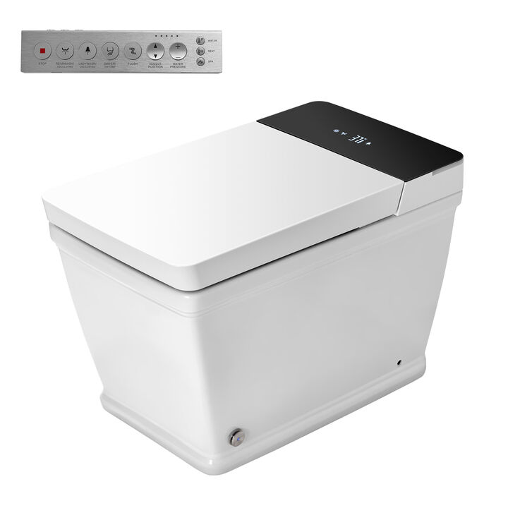 Smart Toilet with Wide Seat, Large Bowl, Remote Control and Instant Heating