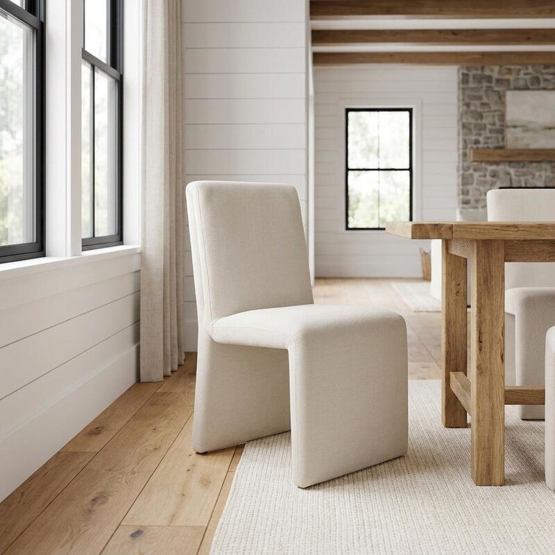 Wooden Upholstered Dining Side Chair with Cushioned Seat, Slate Blue image number 3