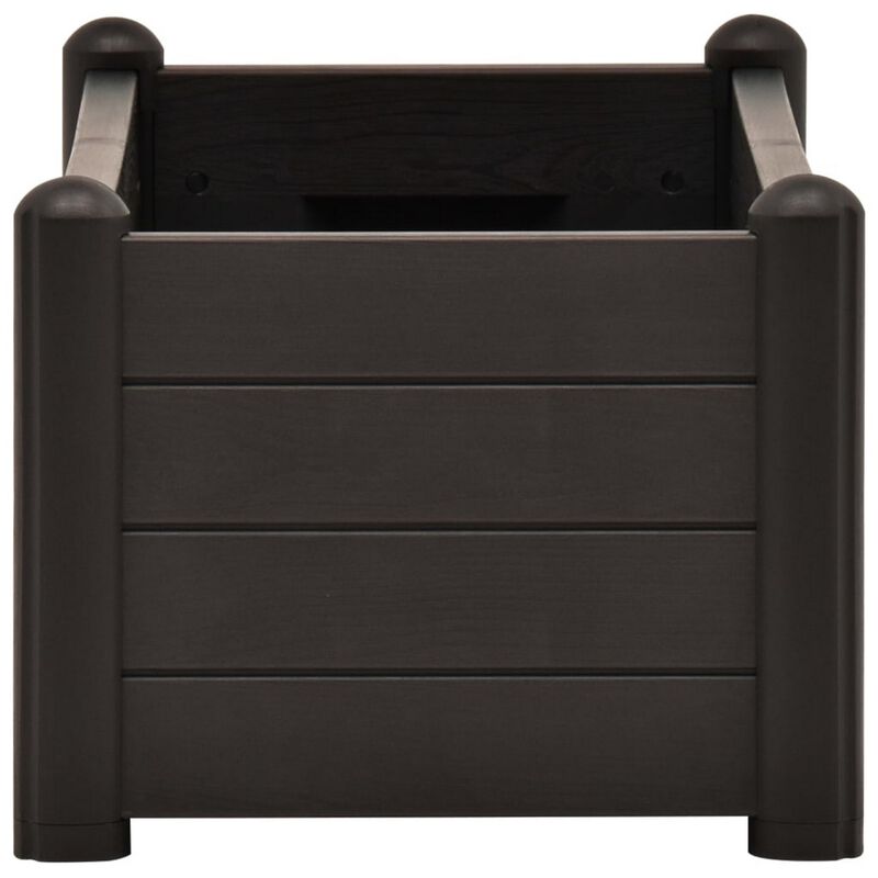Outdoor Raised Flower Bed with Drainage, 39 Inch Gray Polypropylene image number 3