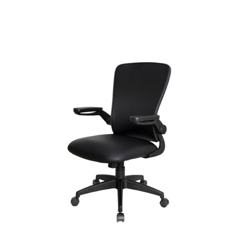 Swivel Task Chair, Flip Arm, Height Adjustable, Black Antimicrobial Vinyl image number 5