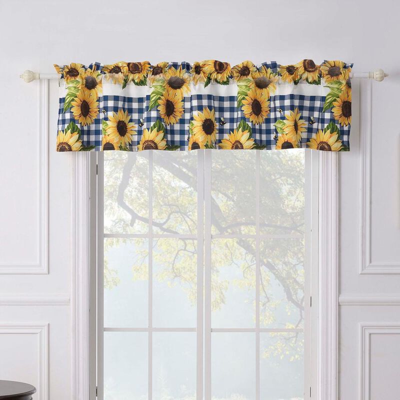 Greenland Home Fashions Barefoot Bungalow Sunflower Window Valance - 84x16", Gold