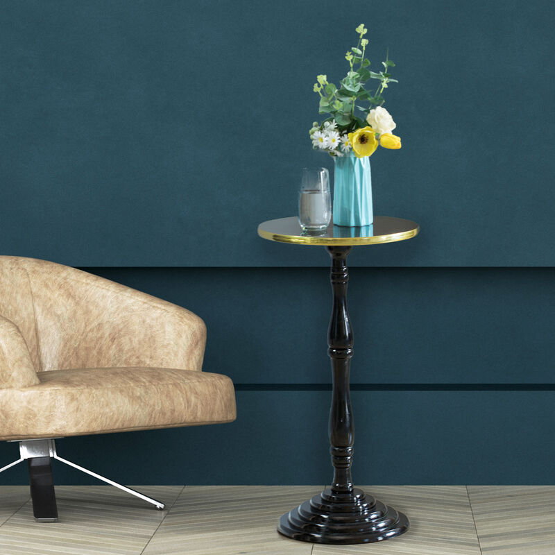 "Round Wooden Side Table, Living Room Accent Pedestal End Table - Modern Furniture, Decorative Stand, Small Space Solution, Circular Design, Rustic Home Decor, Elegant Home Furnishing, White"