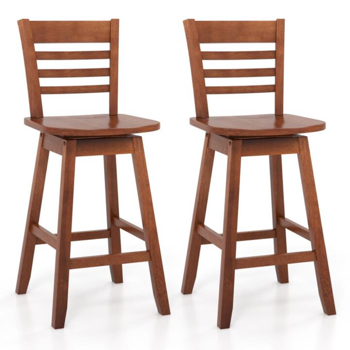 Hivvago Counter Height Barstools Set of 2 with Footrest for Kitchen Island Bar
