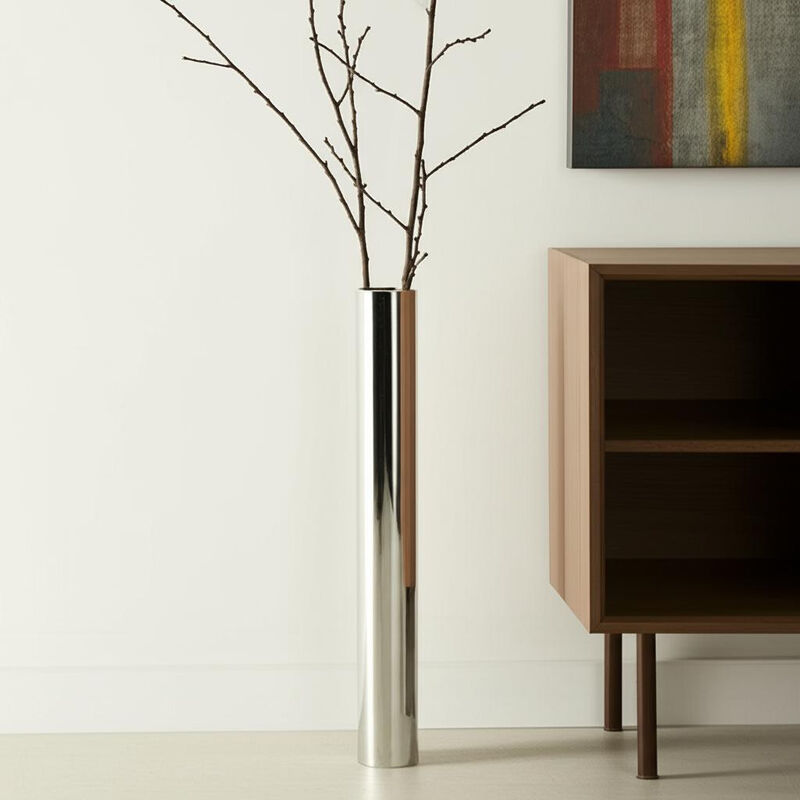 Contemporary Aluminum Table Vase &ndash; Cylinder Vase for Dining Table, Living Room, and Office D&eacute;cor