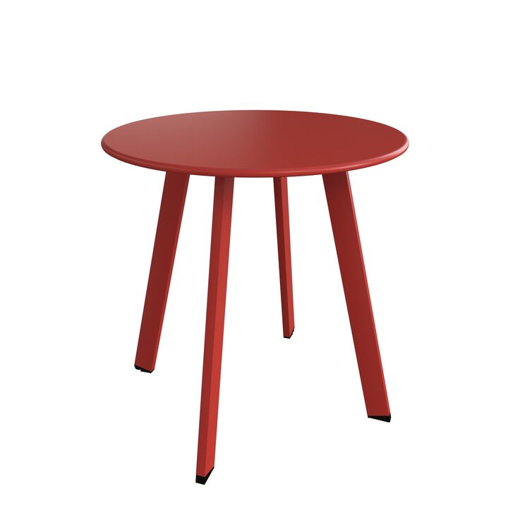 Mondawe Outdoor Side Table,Galvanized Iron Coated Finish,Adjustable Foot Pads,Rust And UV Resistant