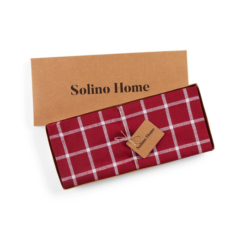Christmas Linen Table Runner - Windowpane, Solino Home