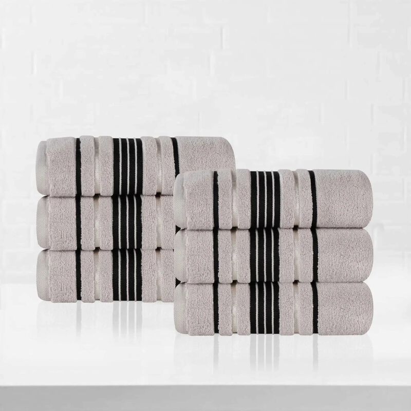 Soft Zero Twist Cotton Floral Hand Towel Set of 6 Bathroom Towels image number 0