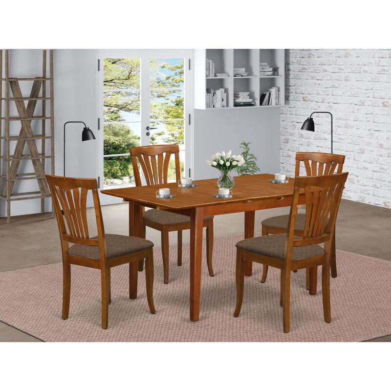 5 Pc small dinette set - Table with Leaf and 4 Kitchen Dining Chairs