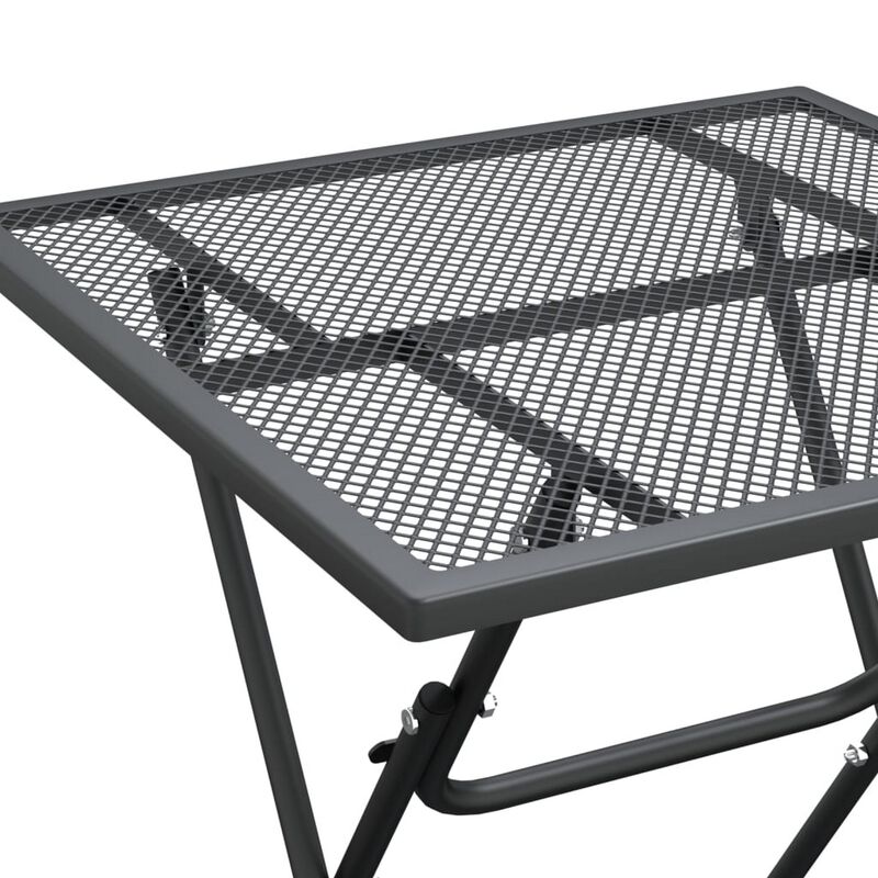 Zofi Outdoor Dining Breakfast Bistro Table, Foldable Mesh Top, Gray
