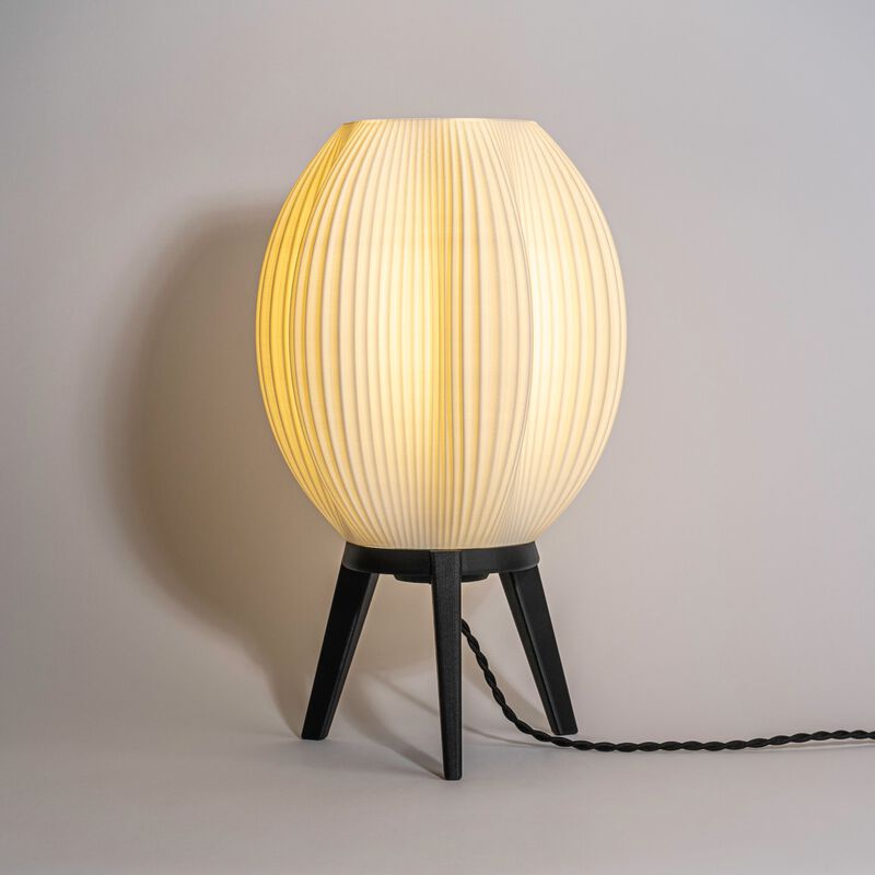 Wavy Modern Contemporary Plant-Based PLA 3D Printed Dimmable LED Table Lamp