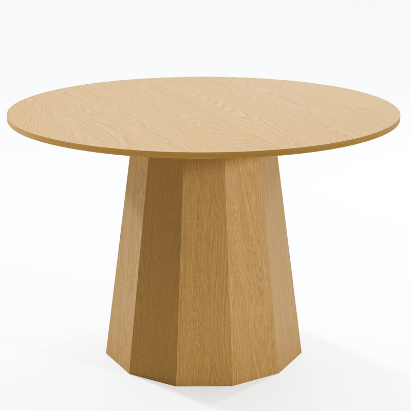 46Inch Straight-Edged Natural Wood Dining Table Seats 4-6 People, Suitable for Living Room and Dining Room