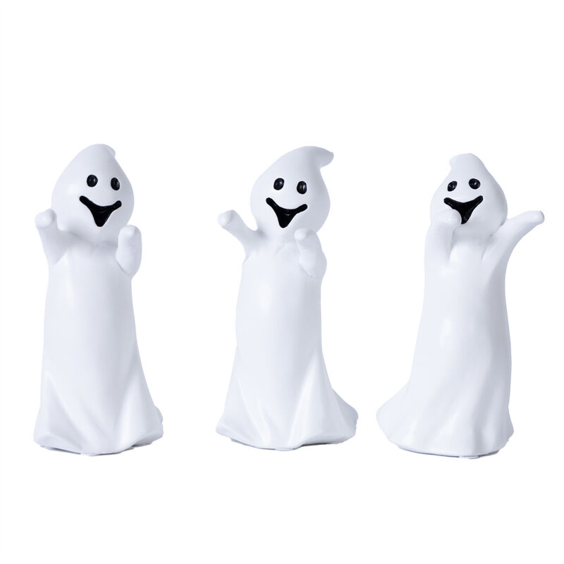 HomeRoots Set of Three White Polyresin Halloween Ghost Figurines image number 0