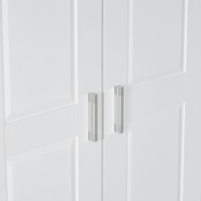 White Storage Cabinet with Two Doors for Bathroom