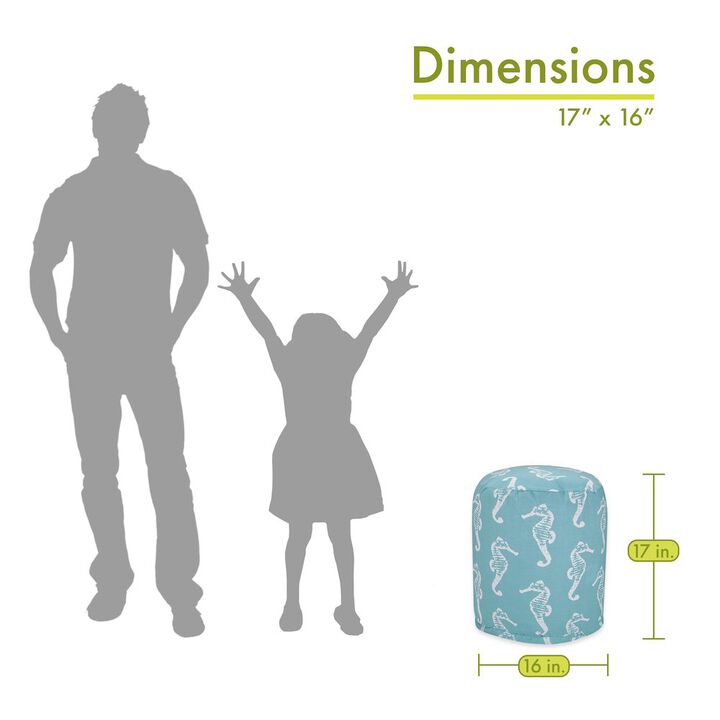 Majestic Home Goods Pouf Sea Horse Teal