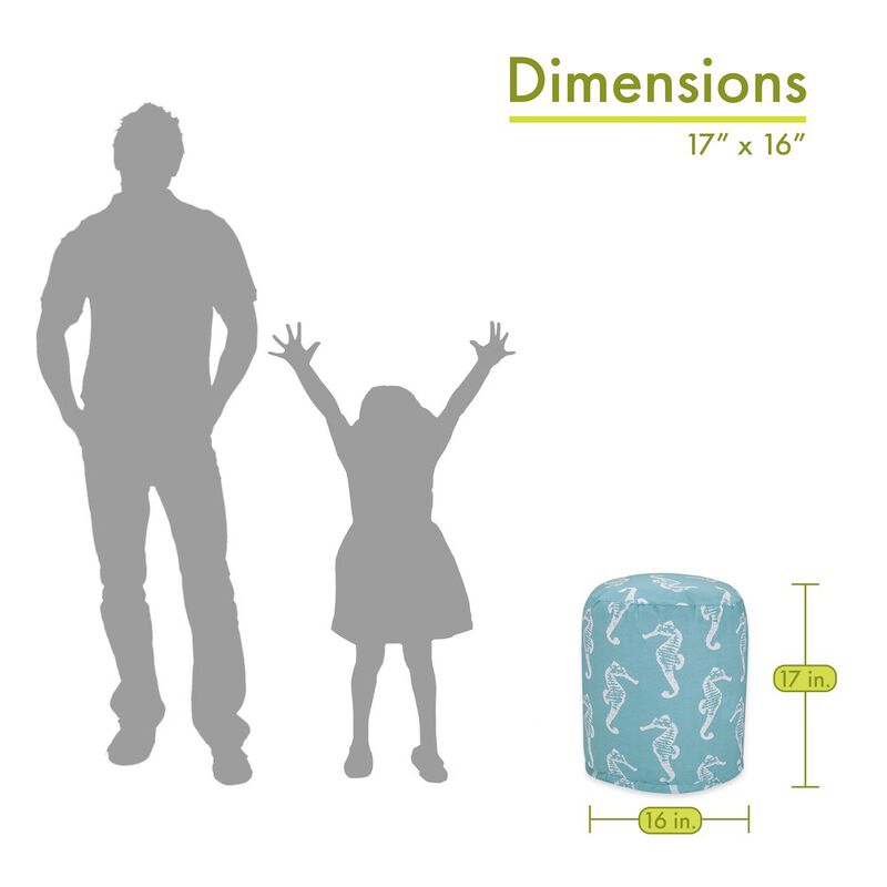 Majestic Home Goods Pouf Sea Horse Teal